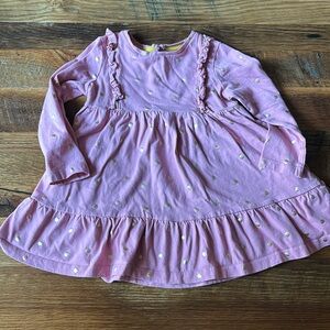 Mini Boden Pink Long Sleeve Dress with Polka Dots 2-3Y